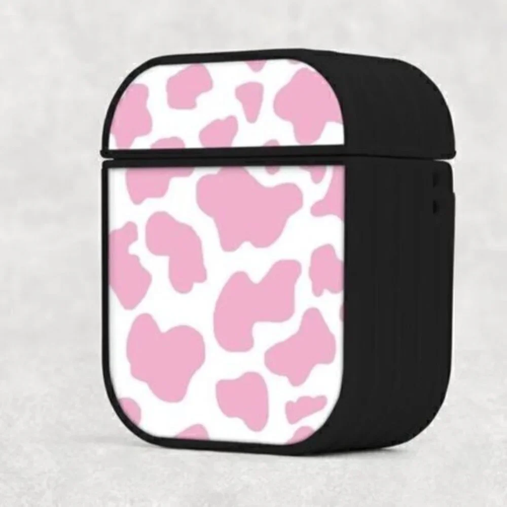 Pink Cow Print Airpod Case